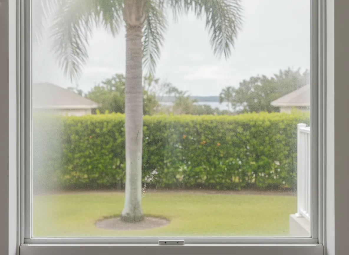 Crystal-clear new window glass after replacement (illustrative)