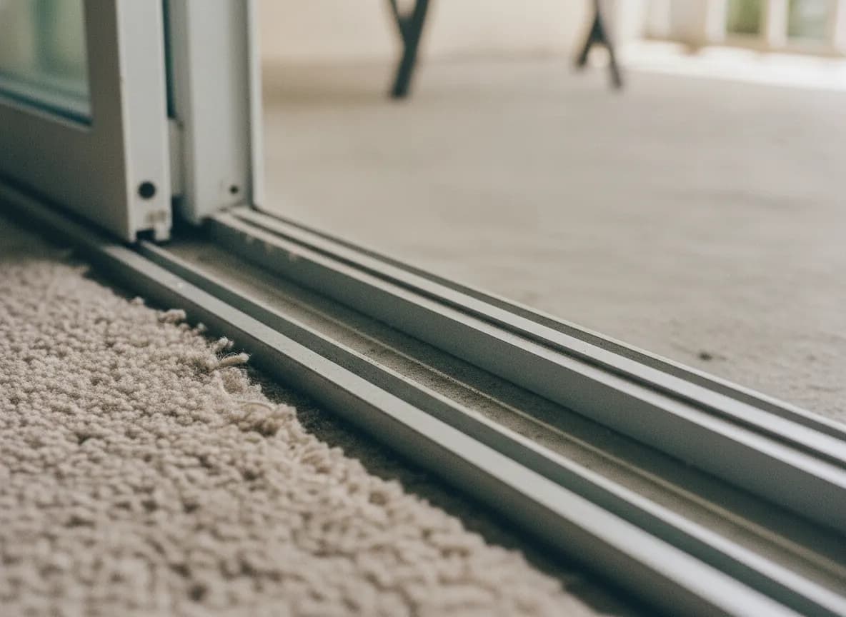 Gleaming restored sliding door track after repair (illustrative)